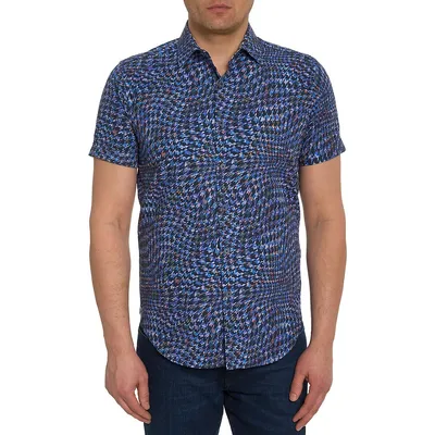 Mulligan Abstract-Print Short-Sleeve Shirt