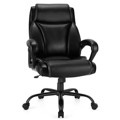400 Lbs Big & Tall Leather Office Chair Adjustable High Back Task Chair