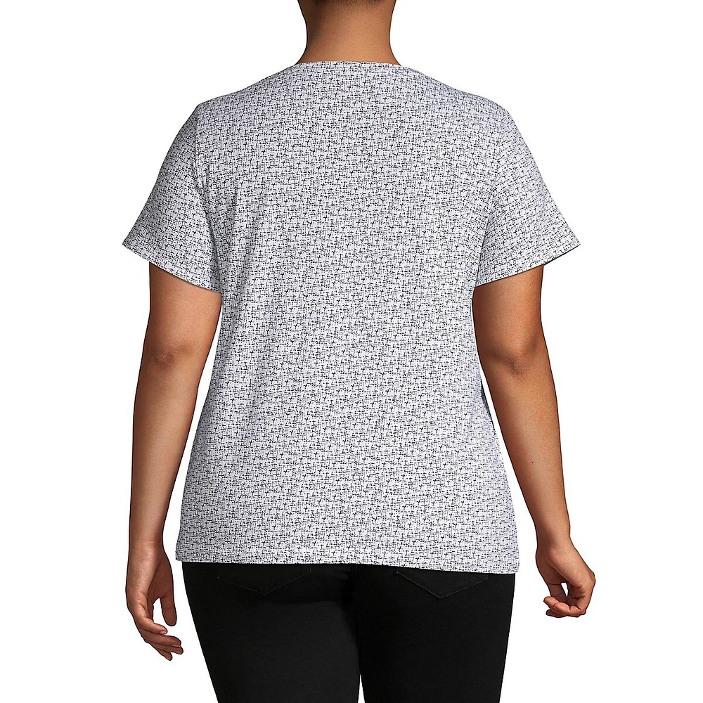 Plus Printed Short-Sleeve Crew Neck T-Shirt