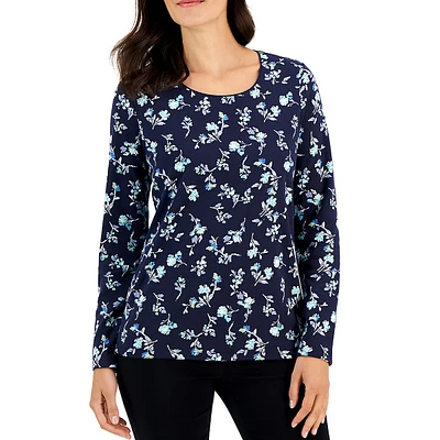 Petite Ditsy Delight Long-Sleeve Top