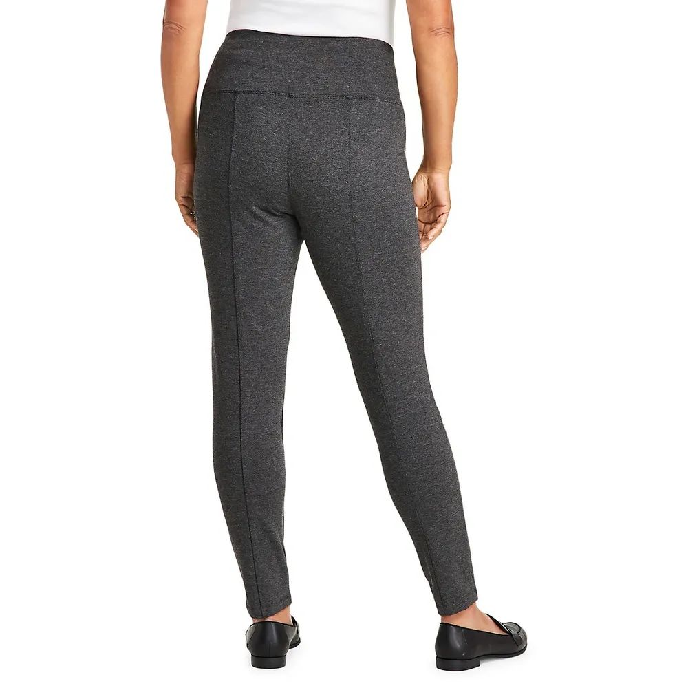 Petite High-Rise Ponté-Knit Pants