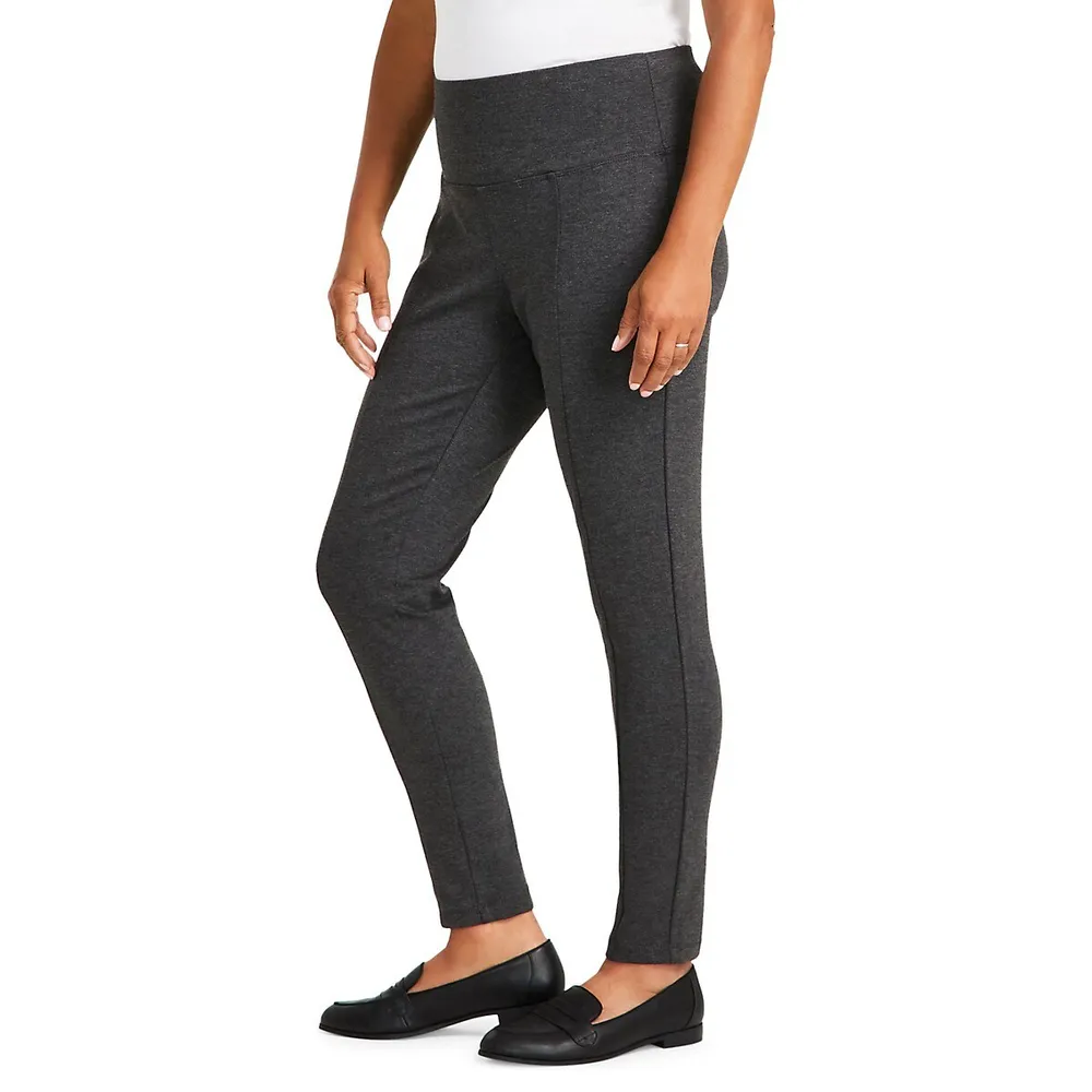 Petite High-Rise Ponté-Knit Pants