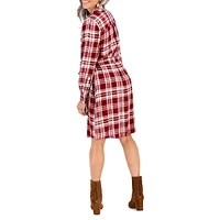 Petite Pliad Belted Shirt Dress