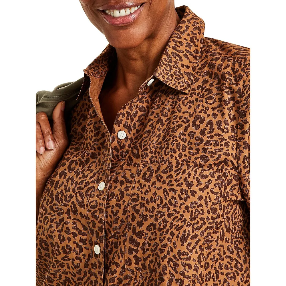 Petite Leopard-Print Shirt