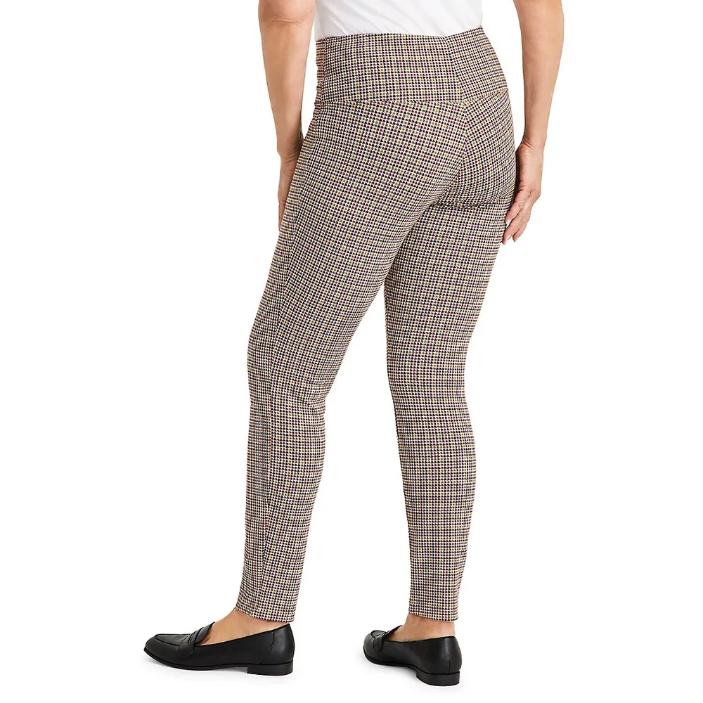 Glen Plaid Ponté-Knit Pants