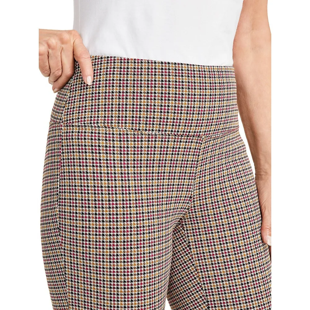 Glen Plaid Ponté-Knit Pants