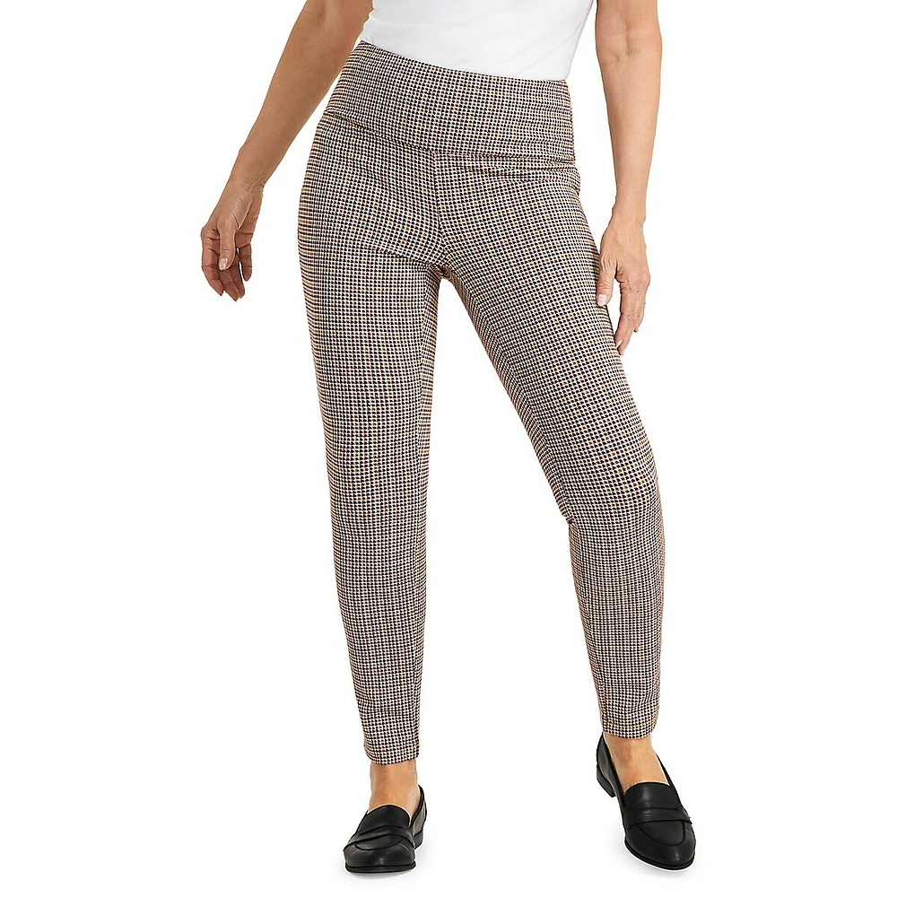 Glen Plaid Ponté-Knit Pants