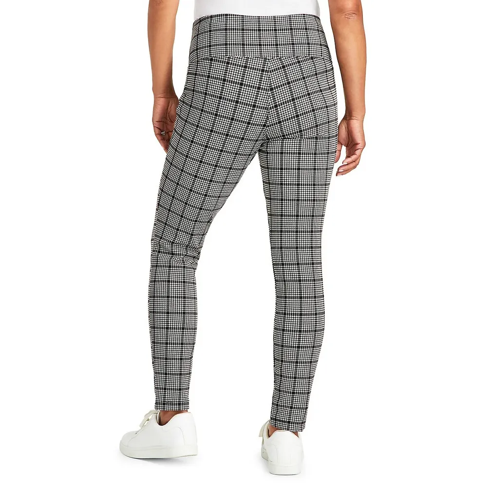 Glen Plaid Pont​é-Knit Pants