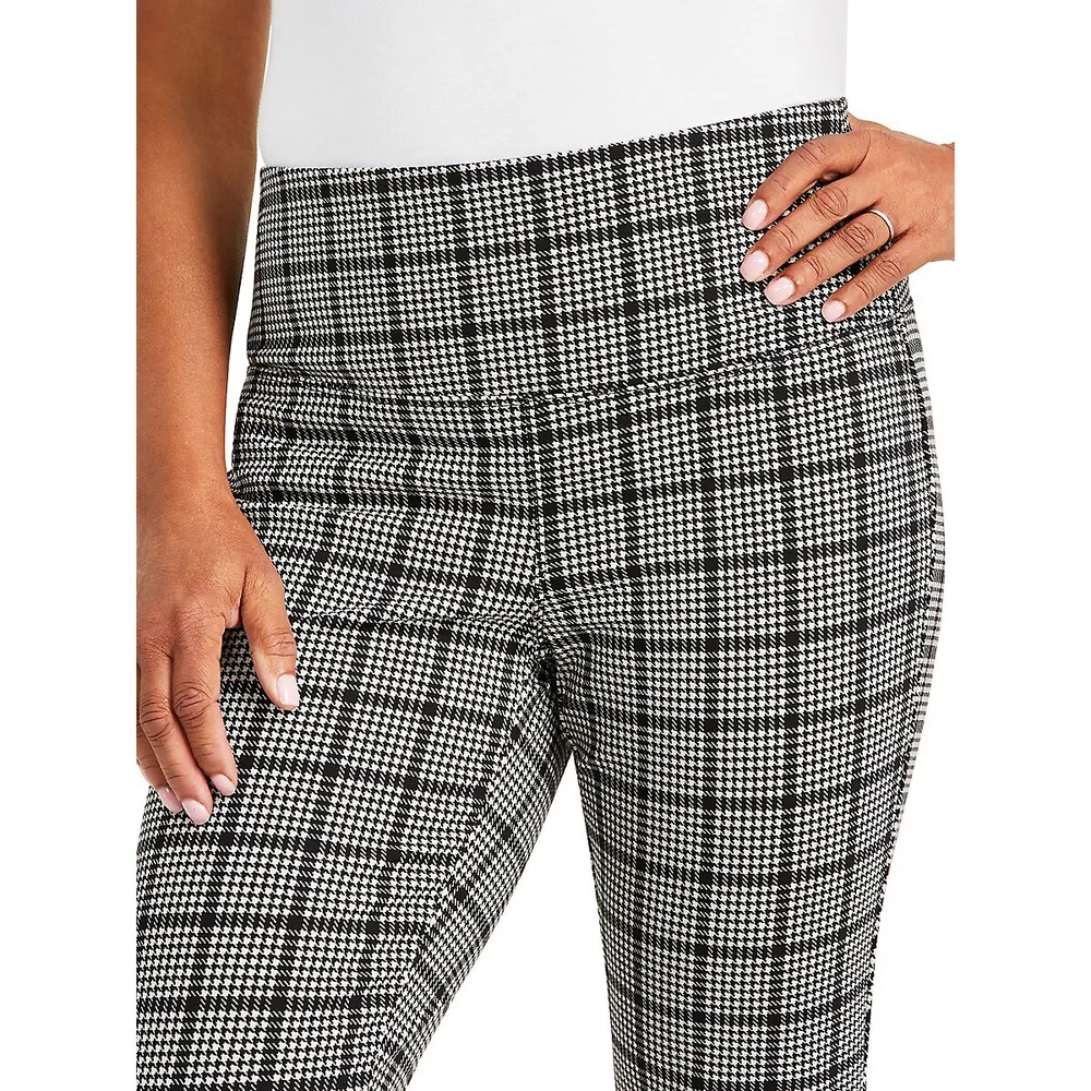 Glen Plaid Pont​é-Knit Pants