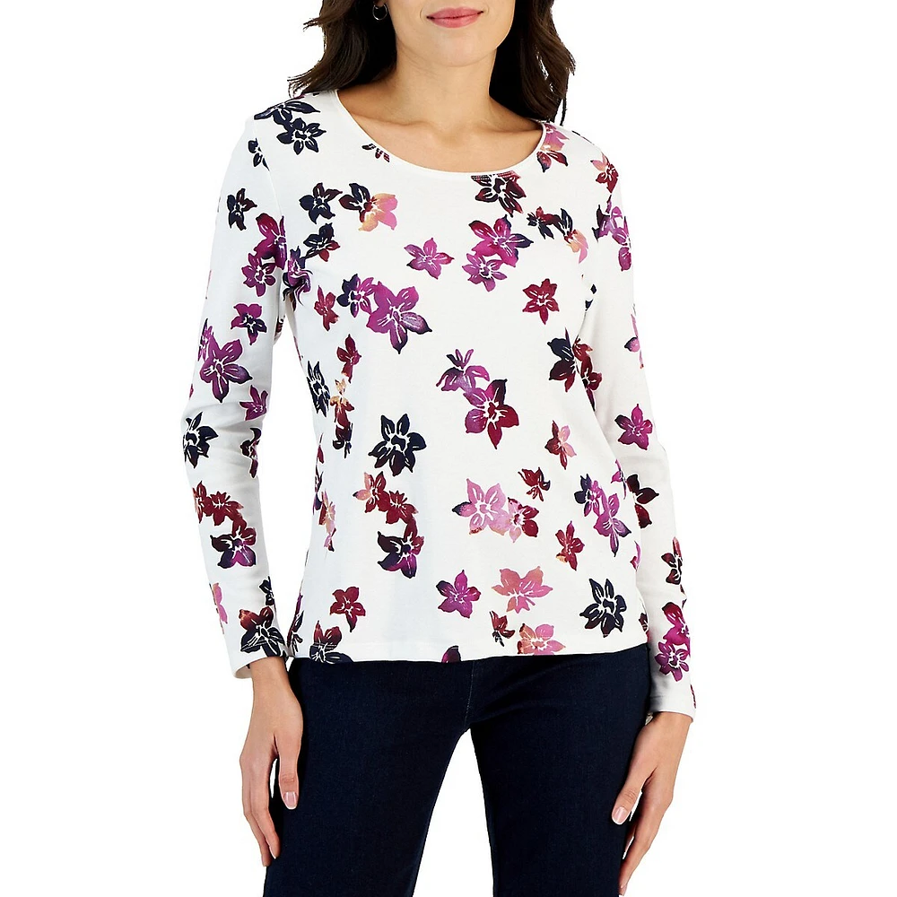 Floral Scoopneck Top