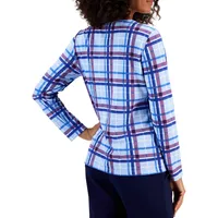 Scoopneck Plaid-Print Top