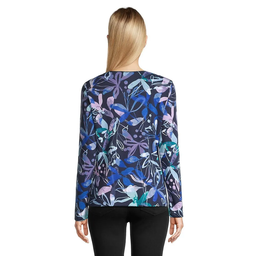 Floral Art Scoopneck Top