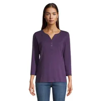 Three Quarter-Sleeve Henley Top