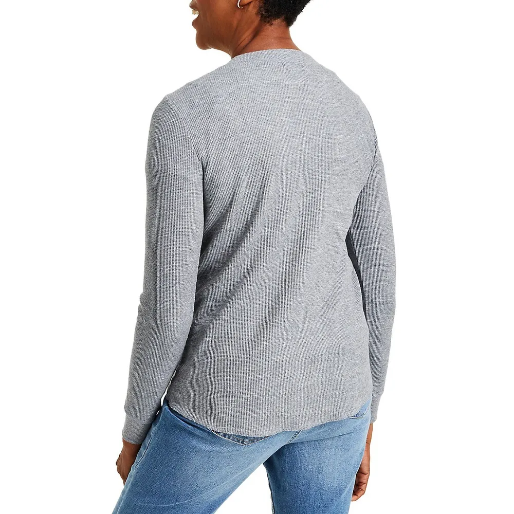 Waffle-Texture Pullover Top