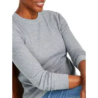 Waffle-Texture Pullover Top