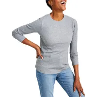 Waffle-Texture Pullover Top