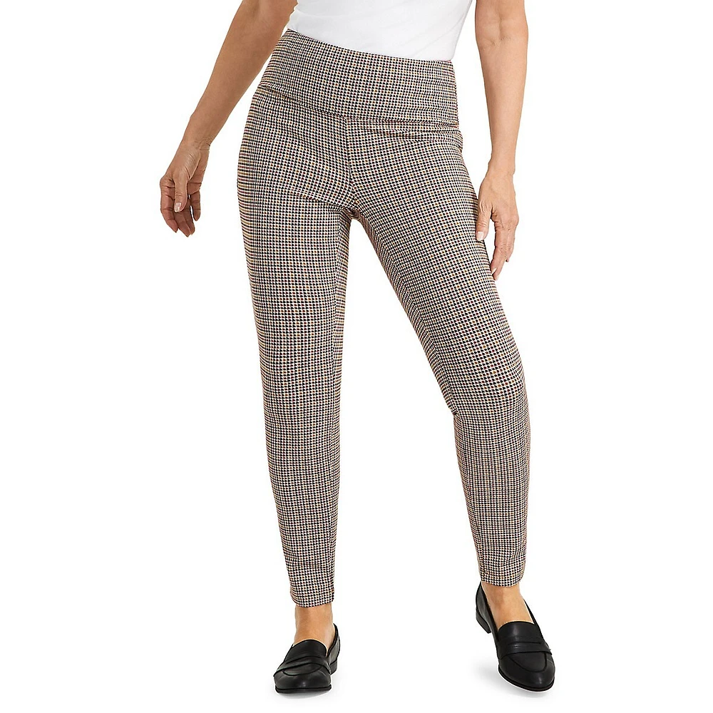 Petite Glen Plaid Ponté-Knit Pants