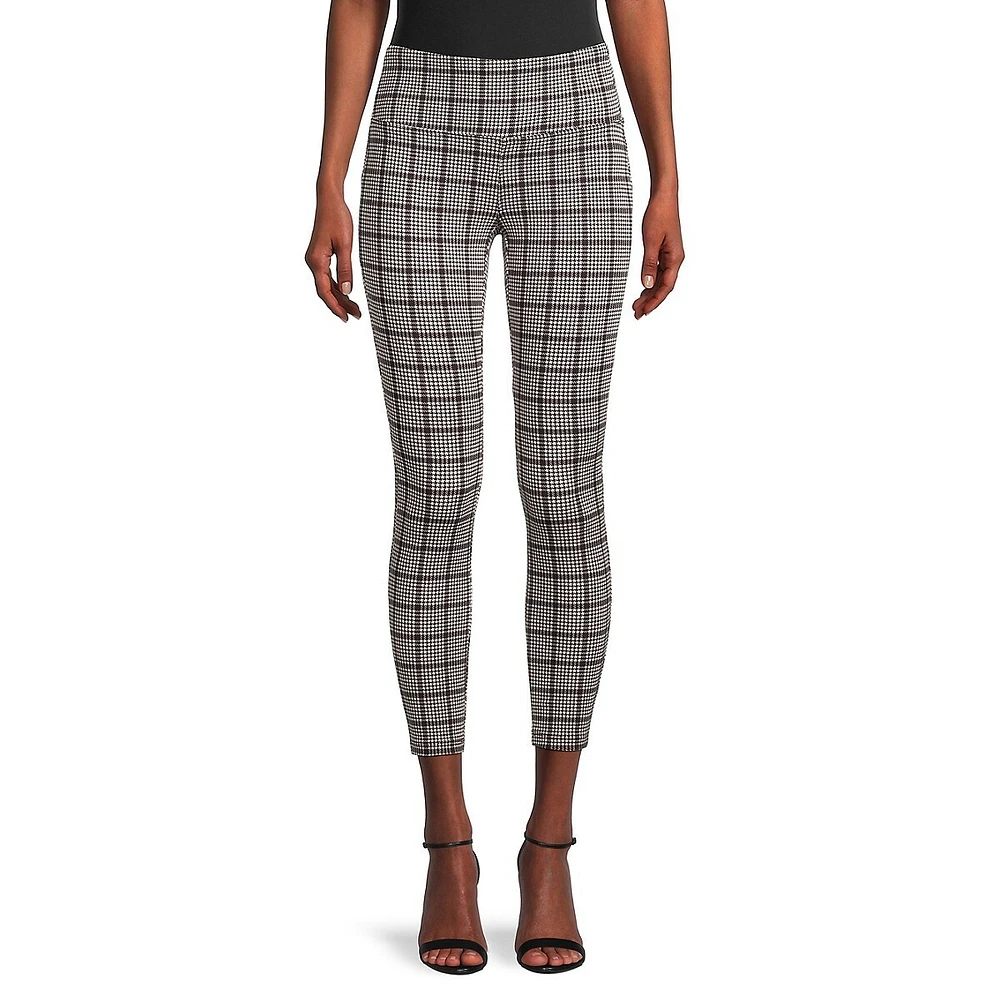 Petite Houndstooth Ponté Knit Pull-On Pants