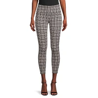 Petite Houndstooth Ponté Knit Pull-On Pants