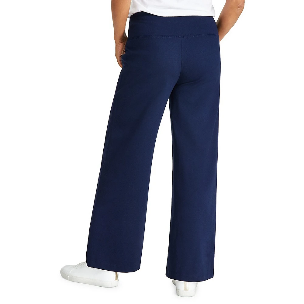 Petite Wide-Leg Pull-On Pants