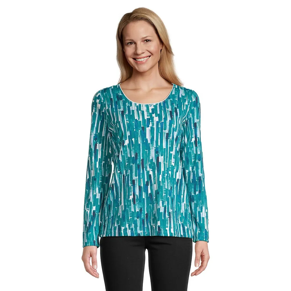 Painted Rain-Print Top