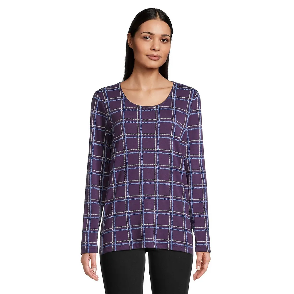 Ballot Plaid Scoopneck Top