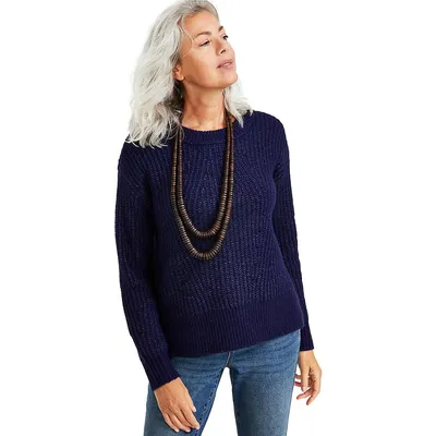 Chunky-Knit Crewneck Sweater