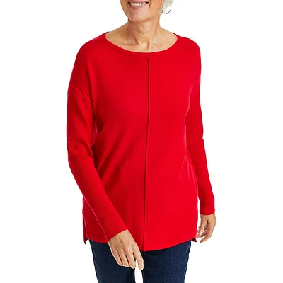 Front Seam Drop-Shoulder Tunic