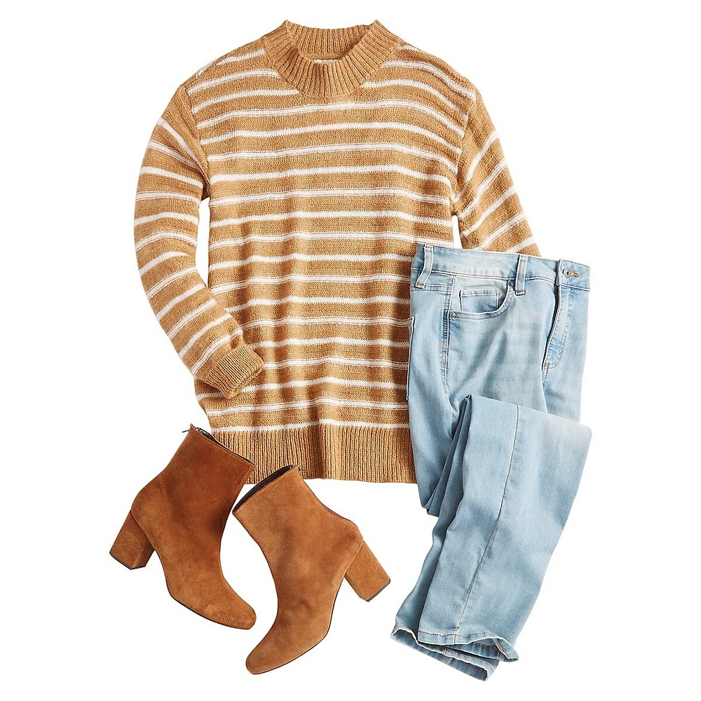 Petite Crewneck Striped Sweater