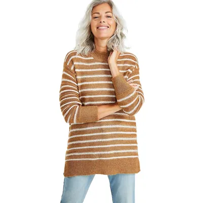 Petite Crewneck Striped Sweater
