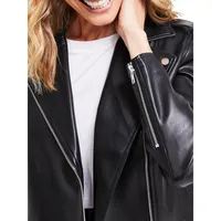Faux-Leather Moto Jacket