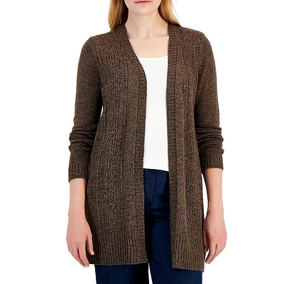 Petite Open-Front Duster Cardigan