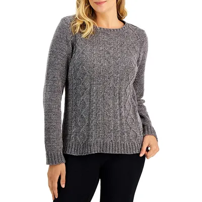 Cable-Knit Chenille Sweater