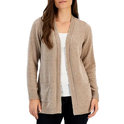 Open-Front Chenille Cardigan