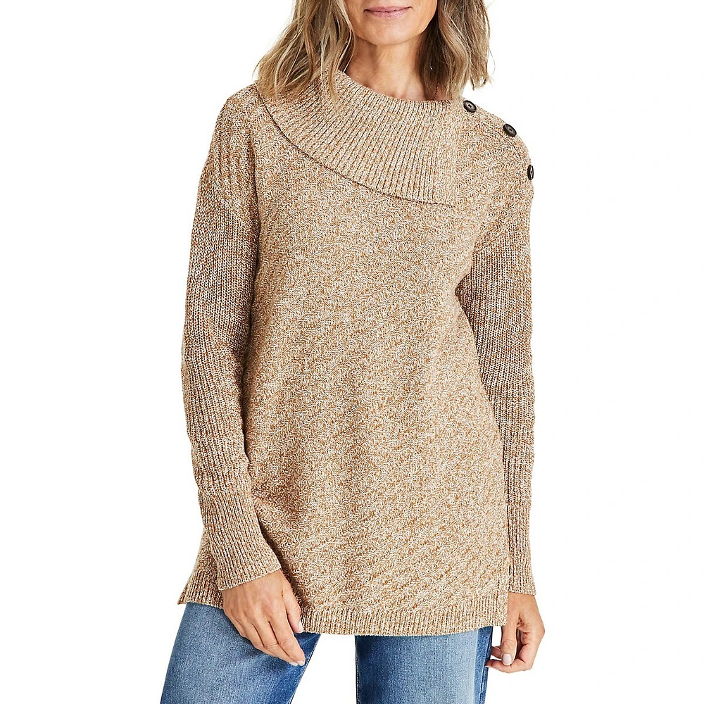 Petite Envelope-Neck Sweater