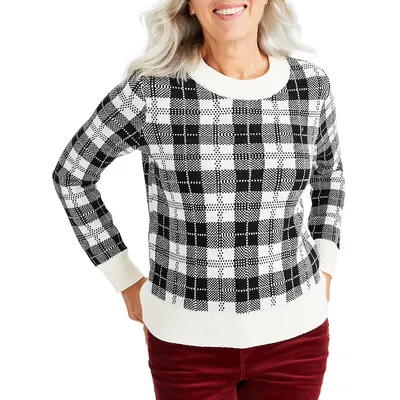 Petite Plaid Whimsy Sweater