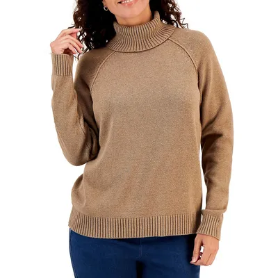 Petite Cotton Turtleneck Sweater
