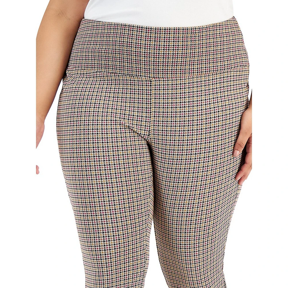 Plus Plaid High-Rise Pull-On Pants