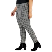 Plus Houndstooth High-Rise Pull-On Pants