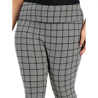 Plus Houndstooth High-Rise Pull-On Pants