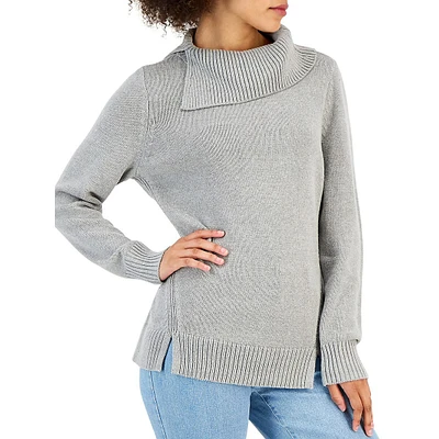 Petite Split Funnelneck Sweater