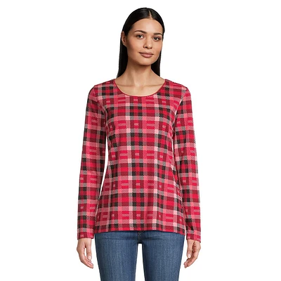 Scoopneck Plaid Top