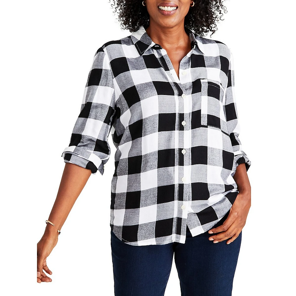 Petite Perfect Buffalo Plaid Shirt