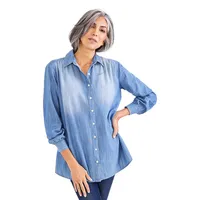 Chambray Boyfriend Tunic Shirt