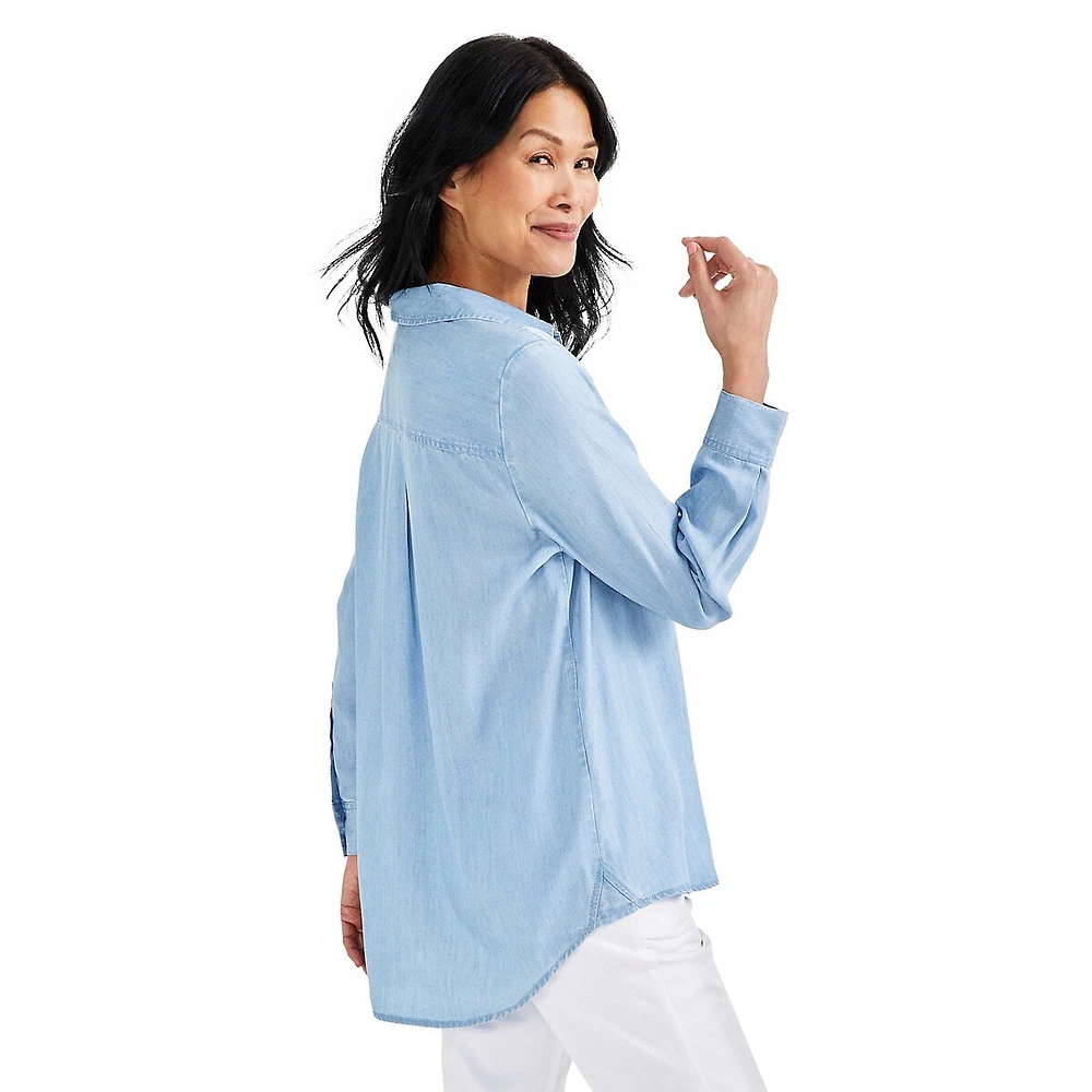 Petite Perfect Tencel Lyocell Popover Shirt