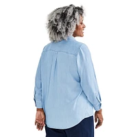 Plus Perfect Chambray Popover Shirt