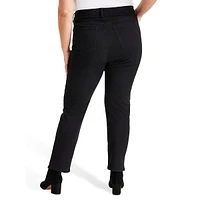 Plus High-Rise Straight-Leg Jeans