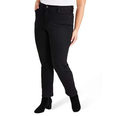 Plus High-Rise Straight-Leg Jeans