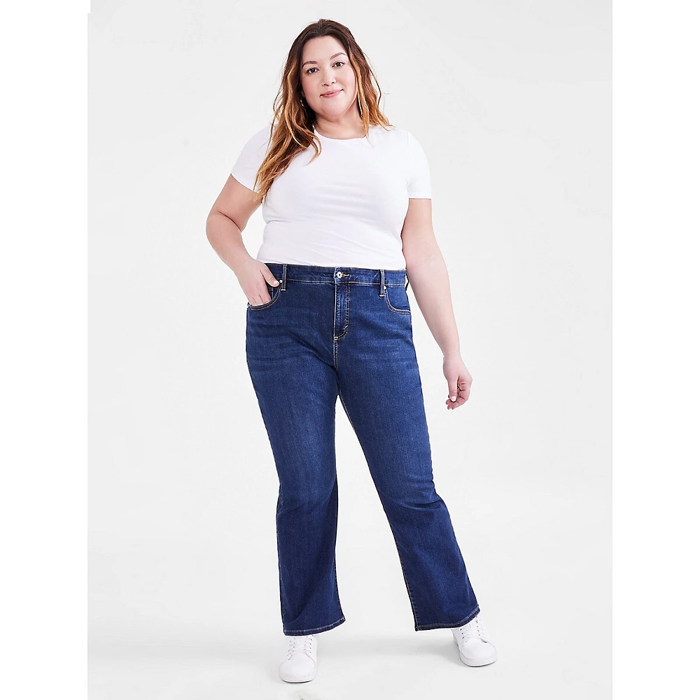 Plus Mid-Rise Curvy Bootcut Jeans