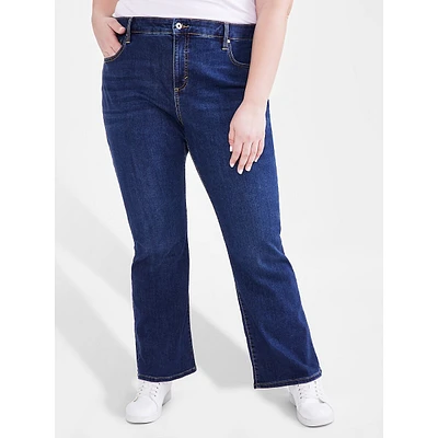 Plus Jean bootcut taille mi-haute et courbé